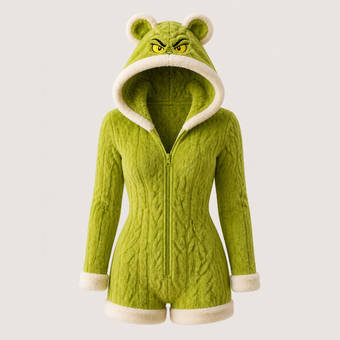 Grumpy Green Cozy Romper front