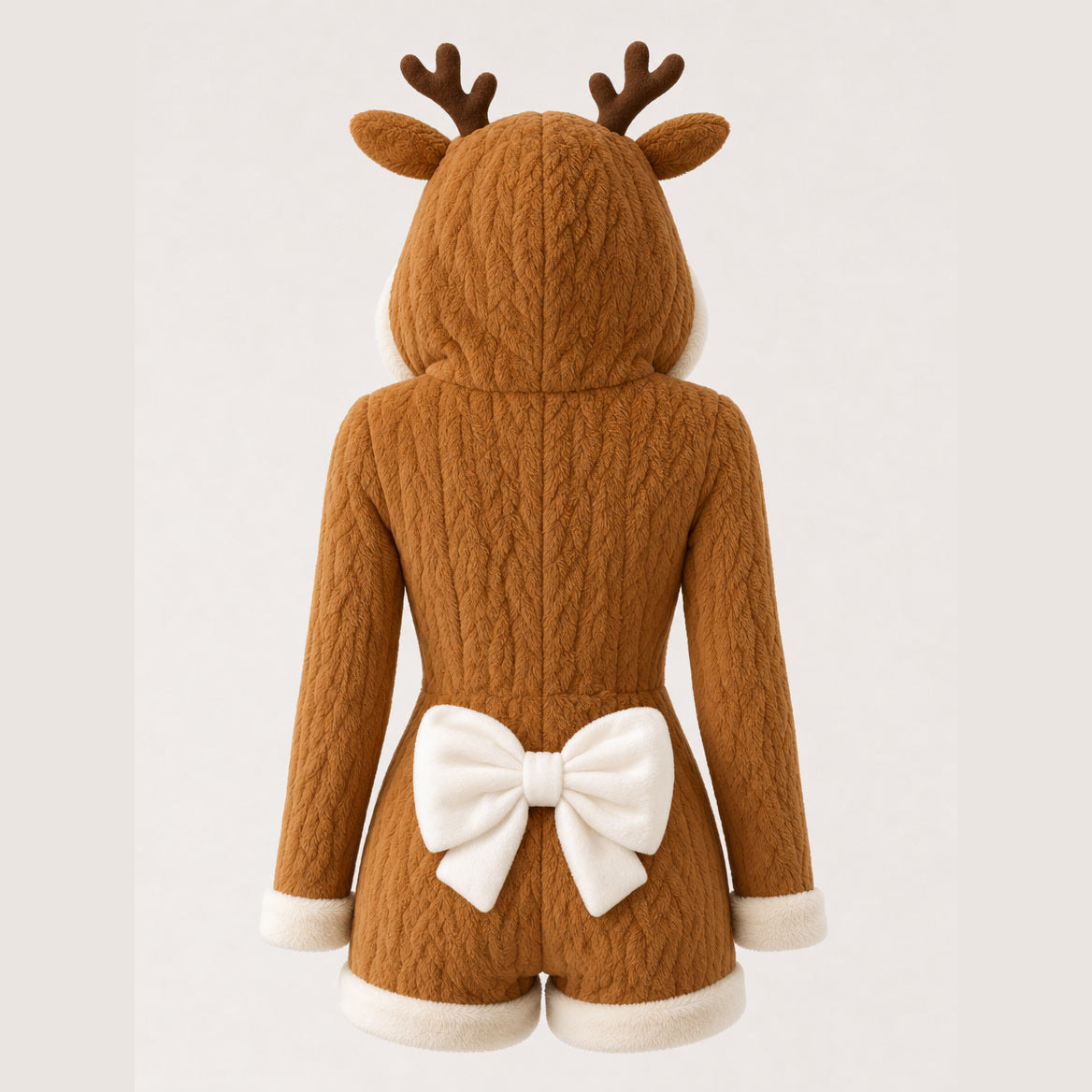 Reindeer Cozy Romper back with bow